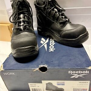 Reebok Trainex Black Lace Up Boots Women's Size 7 ASTM FT413
